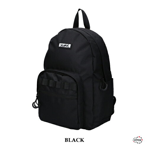 X-GIRL エックスガール BOX LOGO BACKPACK 105212053007 ボックスロゴバックパック リュックサック かばん シンプルデザイン 通勤 通学 大容量 PCスリーブポケット 黒 ブラック XGIRL 正規販売店 通学 レジャー 普段使い シンプル