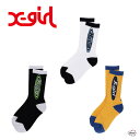 楽天STiTCH2004【SALE 25％OFF 定価1,980円】 X-girl OVAL LOGO RIB SOCKS 105224054012 オーバルロゴ リブソックス 靴下 シロ クロ キイロ レディース ブランド エックスガール XGIRL正規取扱店