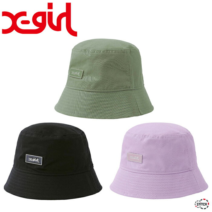 【SALE 25％OFF 定価5,500円】X-girl METAL PLATE BUCKET HAT 105231051010 メタル プレート バケットハット 帽子 バケハ ロゴ シンプル ブランド レディース エックスガール XGIRL正規取扱店