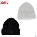 エックスガール ニット帽 レディース X-girl SHAGGY KNIT CAP 105234051005 シャギー ニットキャップ 帽子 無地 折り返し ふわふわ ビーニー ラバーネーム ロゴ ワンポイント 冬コーデ アクセサリー ストリート Y2K カジュアル 着まわし 普段使い おしゃれ レディース ガールズ エックスガール XGIRL正規取扱店