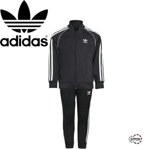 adidas orginals アディカラー TRACK SUIT H25260 トラックスーツ ジャージ キッズ 上下セット クロ 3本ライン 100 110 120 130 子供用 アディダスオリジナルス 正規取扱店