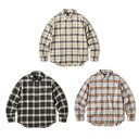 エフティーシー トップス メンズ FTC NEPPED PLAID NEL SHIRT FTC024SPSH01 ネッププレードネルシャツ チェックシャツ トップス 黒 青 茶 ベージュ おしゃれ 長袖 羽織り 24SS 2024春夏新作 ロゴ 重ね着 着まわし ストリート カジュアル スケート スケボー アメリカ ブランド エフティーシー 正規取扱店