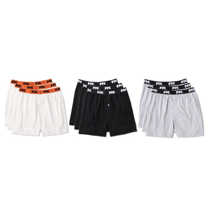 FTC BOXER TRUNKS 3PACK FTC025AWUW01 ボクサー トランクス ワンカラー3枚セット 白 黒 グレー メンズ エフティーシー 正規取扱店