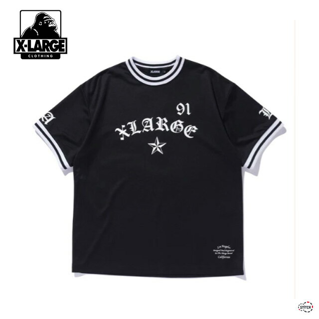 XLARGE メッシュ切り替えフットボールジャージ 半袖ゲームシャツ 101252013003b.jpg