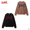 セール X-girl エックスガール GOTHIC LOGO JACQUARD KNIT TOP 105244015003 ゴシックロゴジャカードニットトップ セーター コットン100% クルーネック レディース ガールズ おしゃれ 黒 茶色 カジュアル ストリート ガールズコーデ フロントロゴ 秋冬 Y2K XG 正規取扱店(4)
