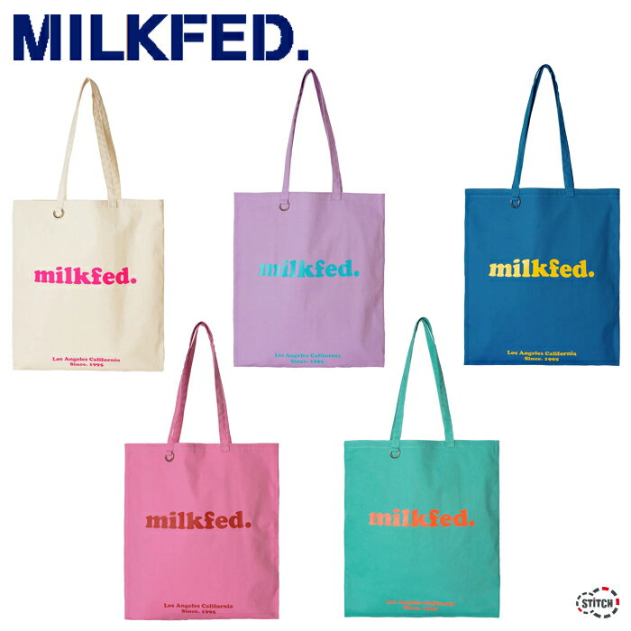 MILKFED. FLAT LIGHTTOTE COOPER OUI LOGO 103223053005 フラット ライトトート クーパー ロゴ シンプル シロ ピンク ムラサキ ミドリ アオ かわいい レディース ミルクフェド 正規販売店