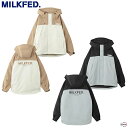 【SALE25 OFF 定価15,400円】 MILKFED. ミルクフェド BICOLOR LOGO MOUNTAIN PARKA 103233021010 バイカラーロゴマウンテンパーカー 流行 ファッション シンプル 黒 ブラック ベージュ 人気 定番 ゆったり ビッグ アクティブ 動きやすい 秋冬 おしゃれ 普段使い アウター