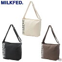 【送料込み宅配便配送】MILKFED. STENCIL LOGO SHOULDER BAG 103233053004 ステンシル ロゴ ショルダーバッグ かばん 肩掛け 斜め掛け キャンパス素材 ファスナー付き 仕切りポケット シンプル かわいい レディース ミルクフェド 正規販売店