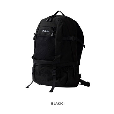 MILKFED EMBROIDERY BIG BACKPACK BAR 03173048 ミルクフェド リュック カバン バックパック ブラック レッド ネイビー 通学 レジャー お出かけ 正規販売店