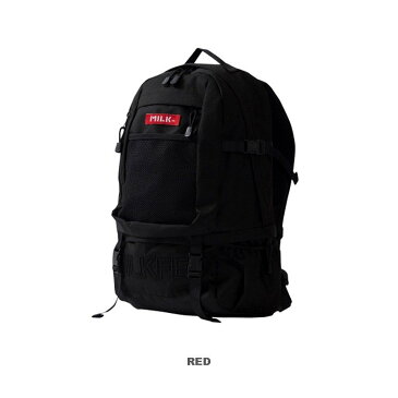 MILKFED EMBROIDERY BIG BACKPACK BAR 03173048 ミルクフェド リュック カバン バックパック ブラック レッド ネイビー 通学 レジャー お出かけ 正規販売店