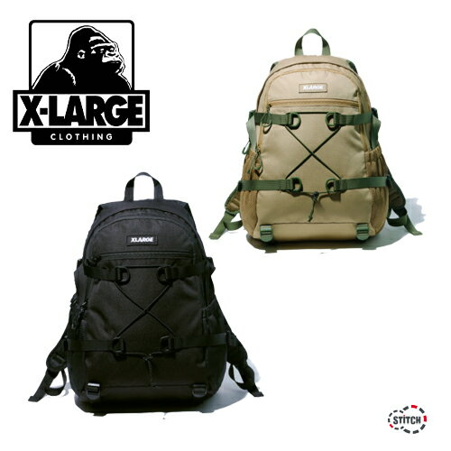 XLARGE TACTICAL BACKPACK 101221053004 タクティカル バックパック リュック バッグ かばん ポケット クロ ベージュ ミドリ 大学生 通勤 通学 定番ロゴ 大容量 33.2L ファスナー PC収納 バックルデザイン ブランド 鞄 アウトドア エクストララージ X-LARGE正規取扱店