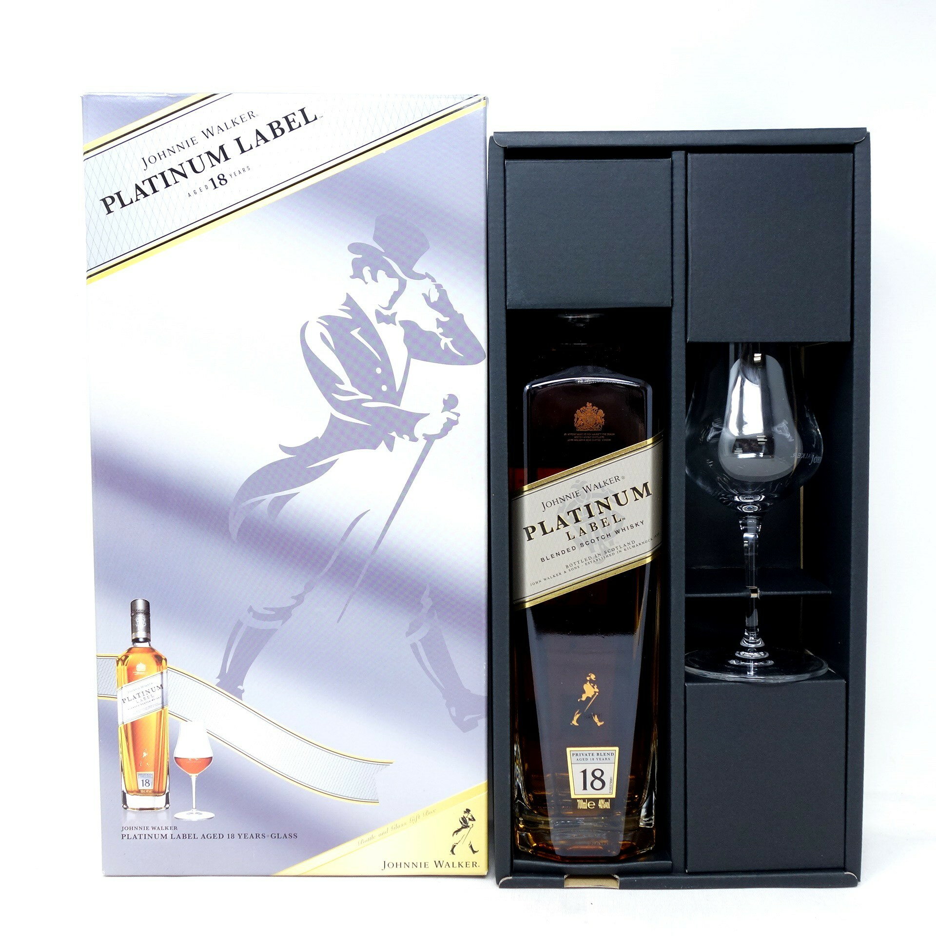 ジョニーウォーカー プラチナムラベル 18年 700ml グラスセット JOHNNIE WALKER【N2】【中古】