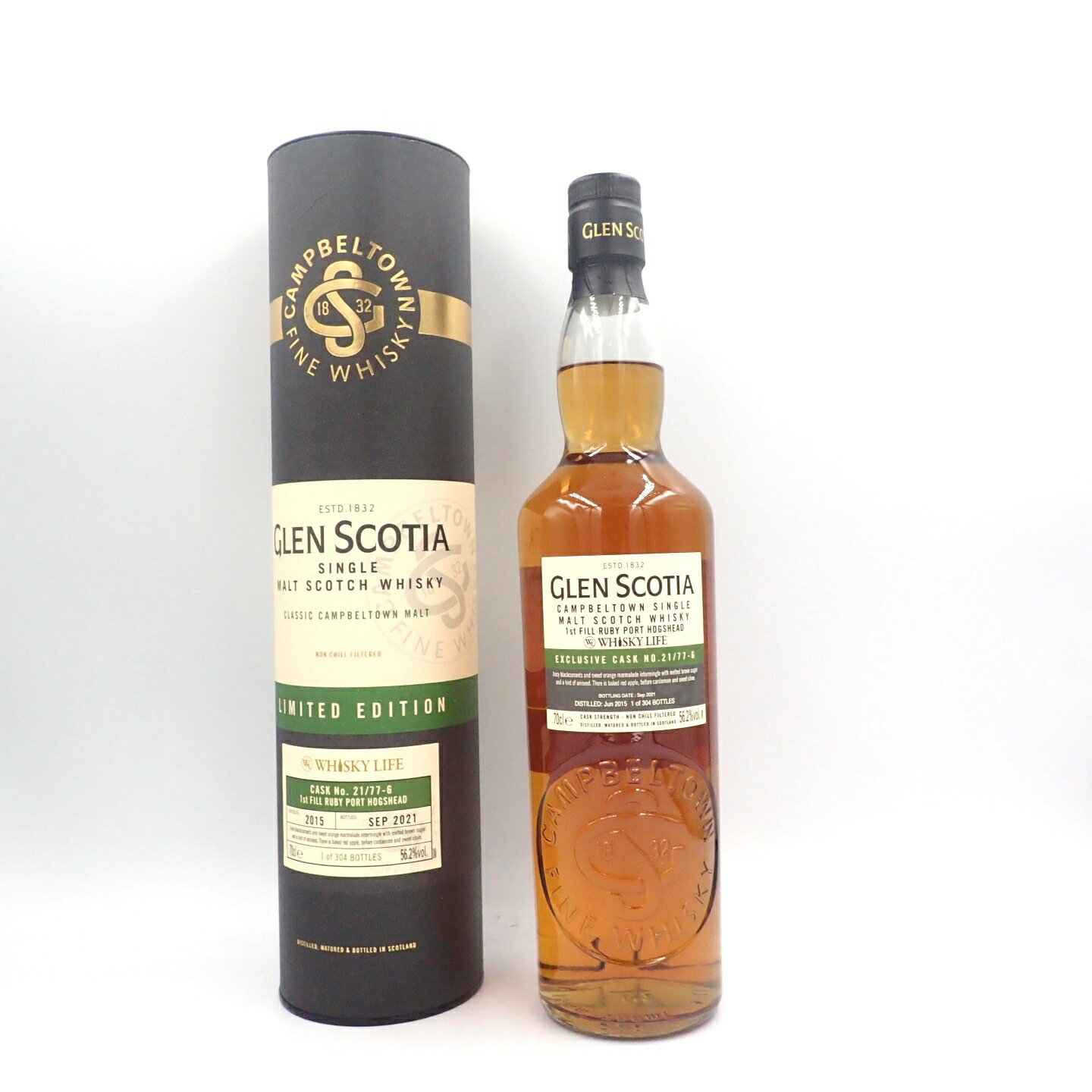 グレンスコシア 1st fill バーボンバレル 2015 700ml 56.2% GLENSCOTIA 箱付【BB】【中古】