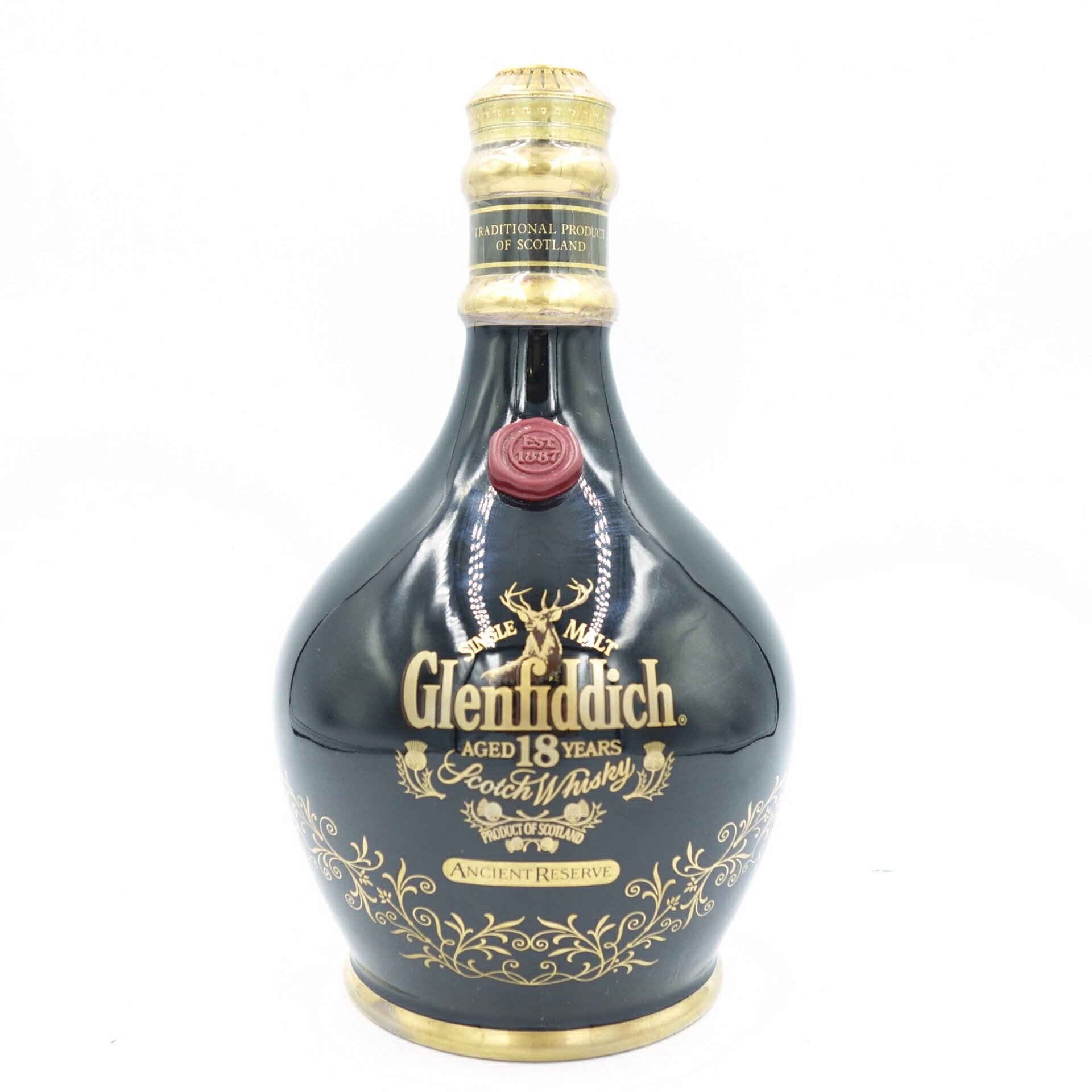 グレンフィディック 18年 エンシェントリザーブ 陶器 黒 ブラック 700ml 43％ 1292g Glenfiddi【I】【中古】