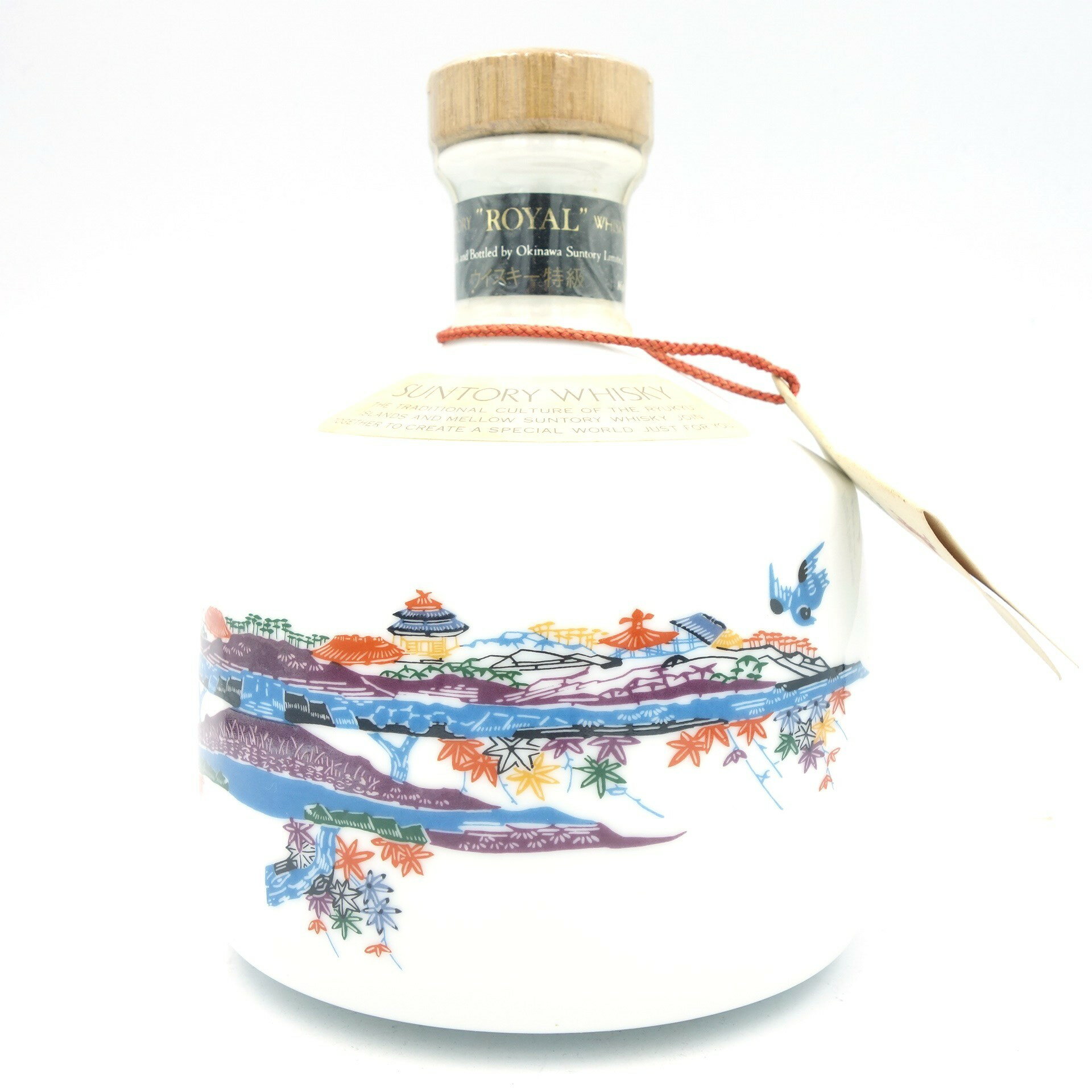 サントリー ウイスキー ローヤル 沖縄 紅型 陶器 760ml 43% 1296g SUNTORY ROYAL【D】【中古】