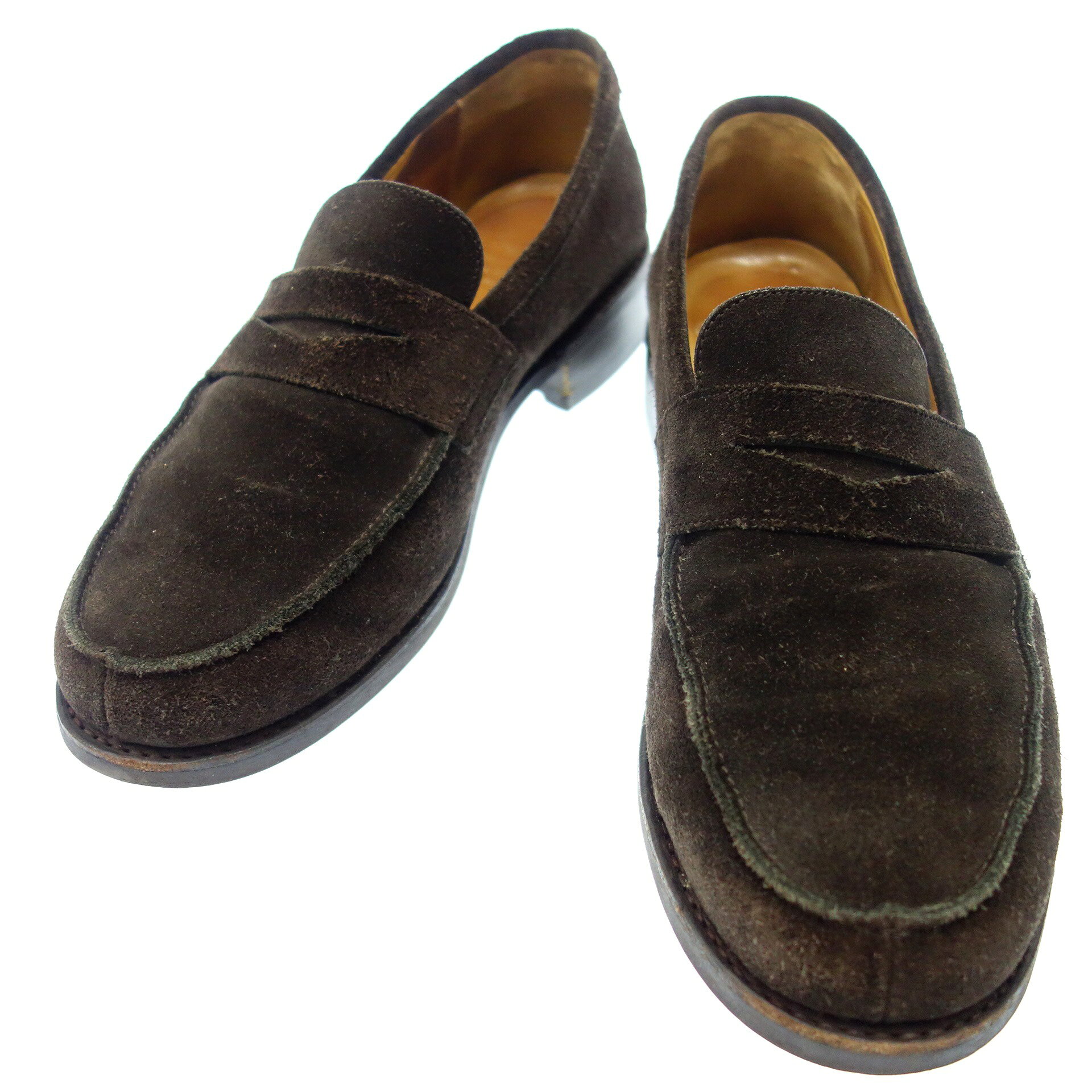 パラブーツ アドニス スエード ローファー PARABOOT メンズ 茶 8【AFC1】【中古】販売済み