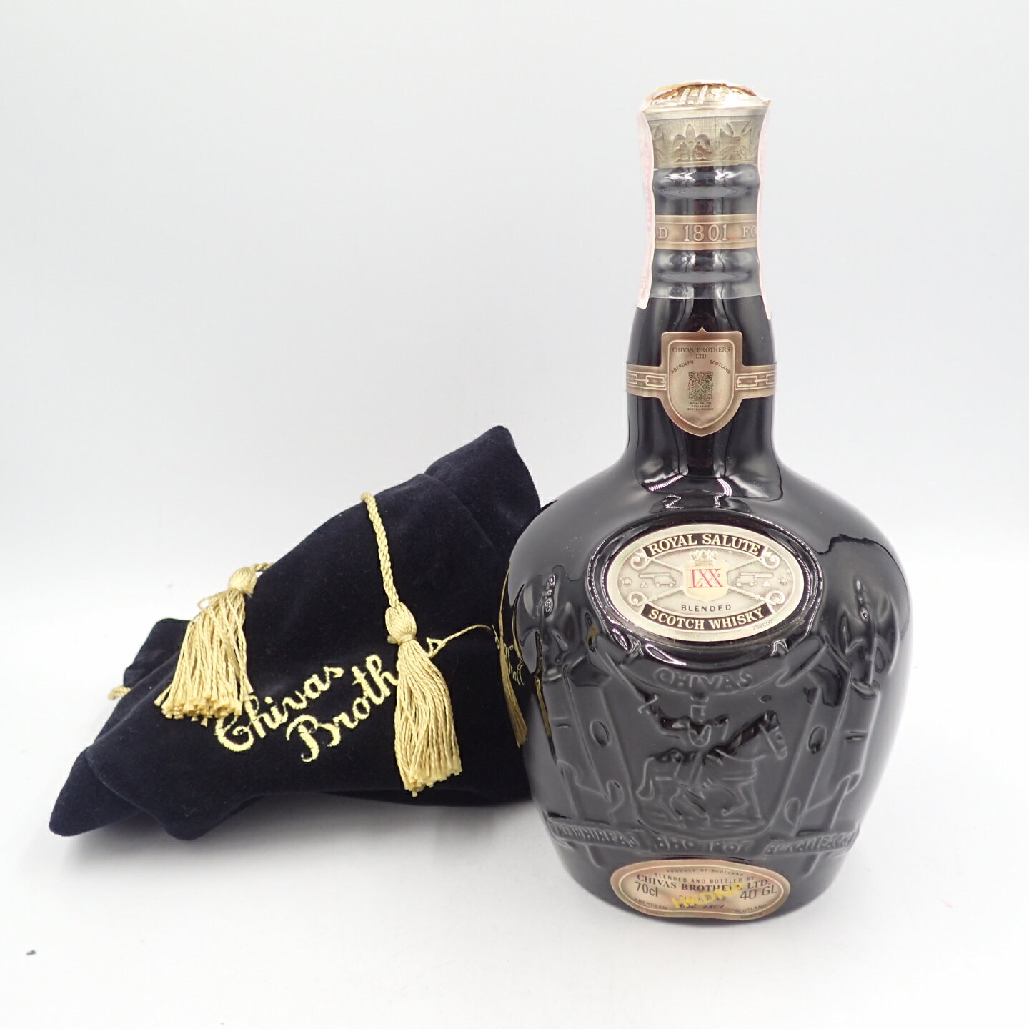 シーバス ブラザーズ ロイヤルサルート LXX 21年 黒 陶器ボトル スコッチ ウイスキー 1292g 700ml 40％ CHIVAS BROTHER'S ROYAL SALUTE【H2】【中古】