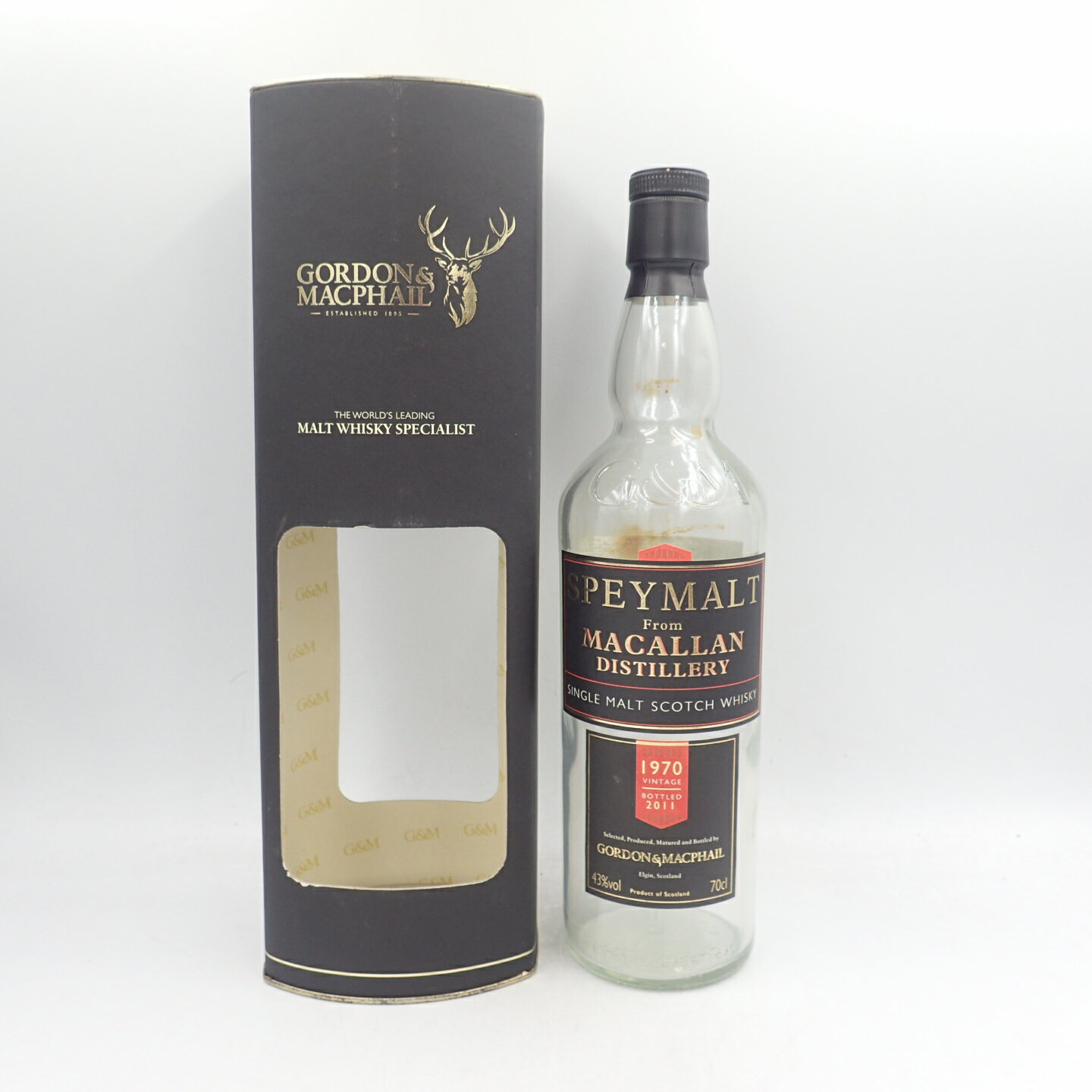 ゴードンマクファイル マッカラン スペイモルト 1970 2011 700ml 空き瓶 GORDON&MACPHAIL The MACALLAN【CC】【中古】