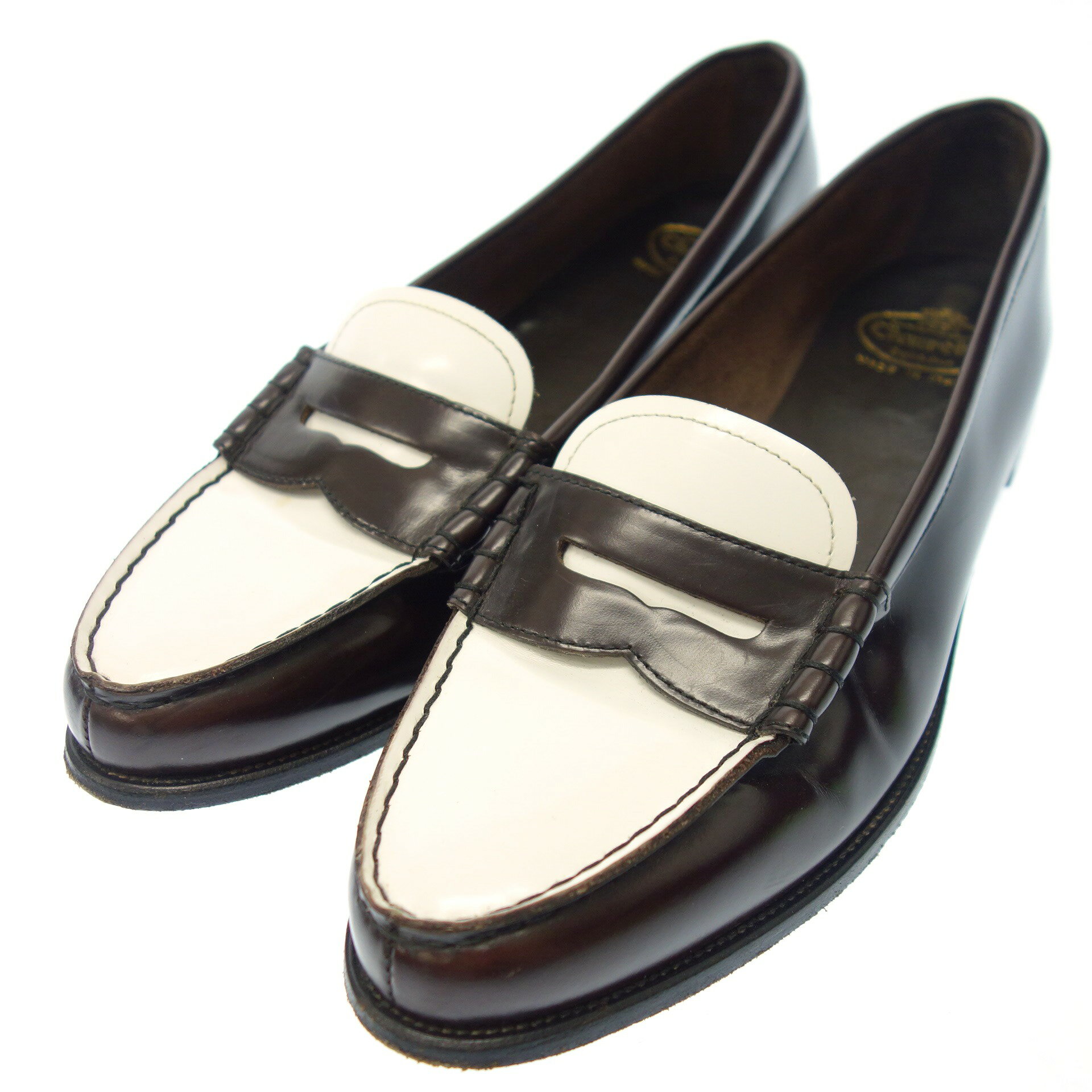 チャーチ コインローファー バイカラー KARA メンズ 40 茶×白 箱付き Church's【AFD4】【中古】販売済み