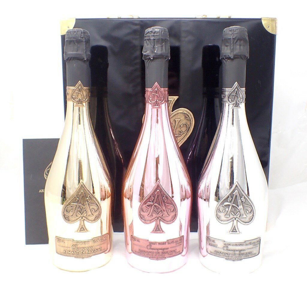 アルマンド ブリニャック トリロジー 3本セット ロゼ＆ゴールド＆ブラン 各720ml ARMAND DE BRIGNAC 12.5％ 【R】 【中古】 同梱不可