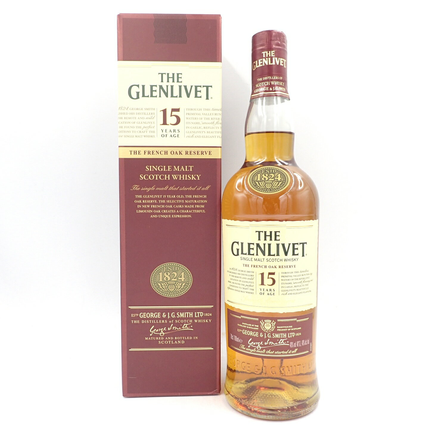 グレンリベット 15年 フレンチオークリザーヴ 700ml 40％ 箱付き THE GLENLIVET【K1】【中古】