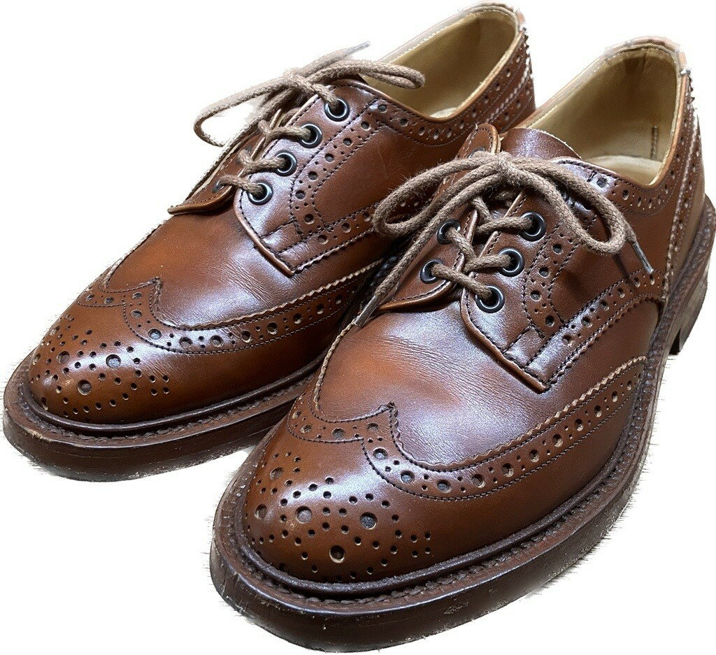 トリッカーズ ユニオンワークス レザーシューズ ウイングチップ バートン BOURTON マロン UK7 Tricker’s UNION WORKS【中古】【LA】