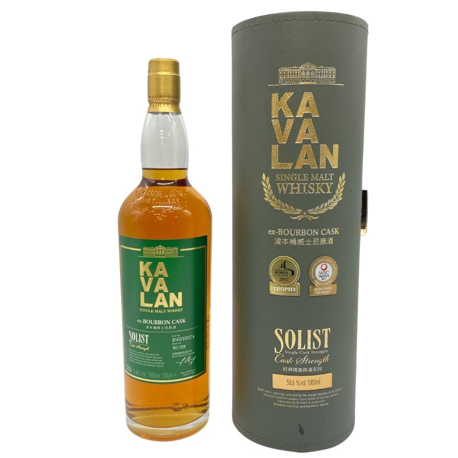 【未開栓】カヴァラン ソリスト ex-バーボンカスク カスクストレングス 台湾ウイスキー 1000ml 58,6% KAVALAN SOLIST ex-BOURBON CASK 【I1】【中古】