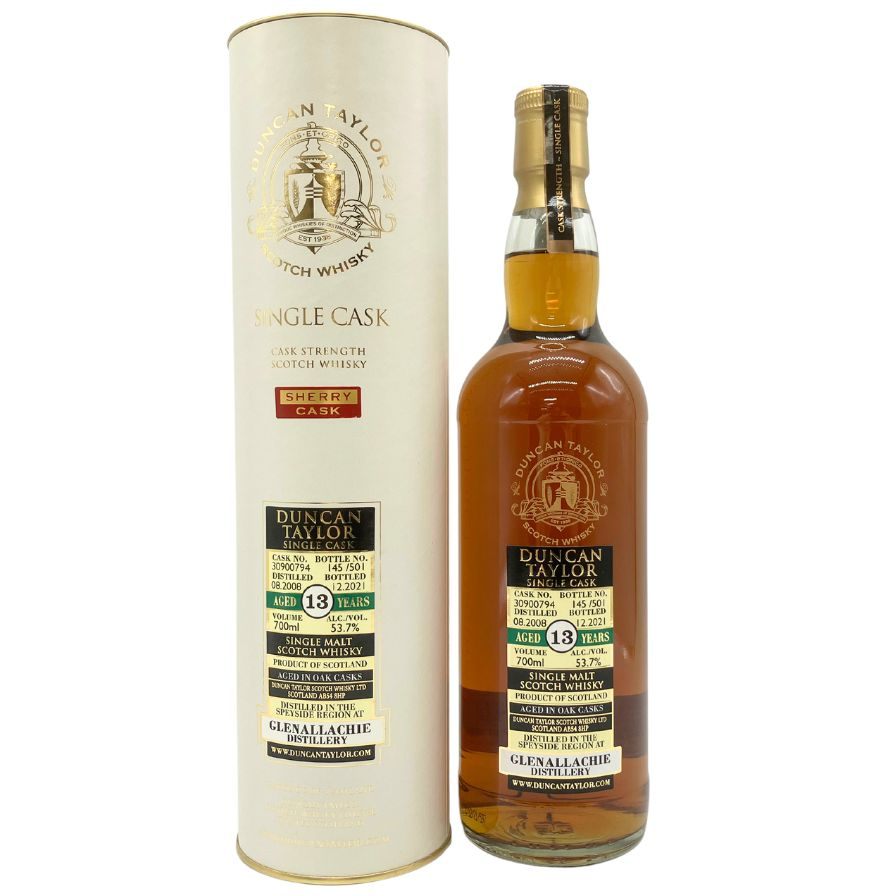 【未開栓】ダンカン テイラー グレンアラヒー 13年 2008 シェリーカスク シングルモルト 700ml 53.7% 国内限定180本 DUNCAN TAYLOR GLENALLACHIE SHERRY CASK 【H1】【中古】