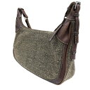 土屋鞄 ショルダーバッグ ツイード レザー コンビ ウール レザー メンズ ブラウン系 TSUCHIYA KABAN【AFE9】【中古】