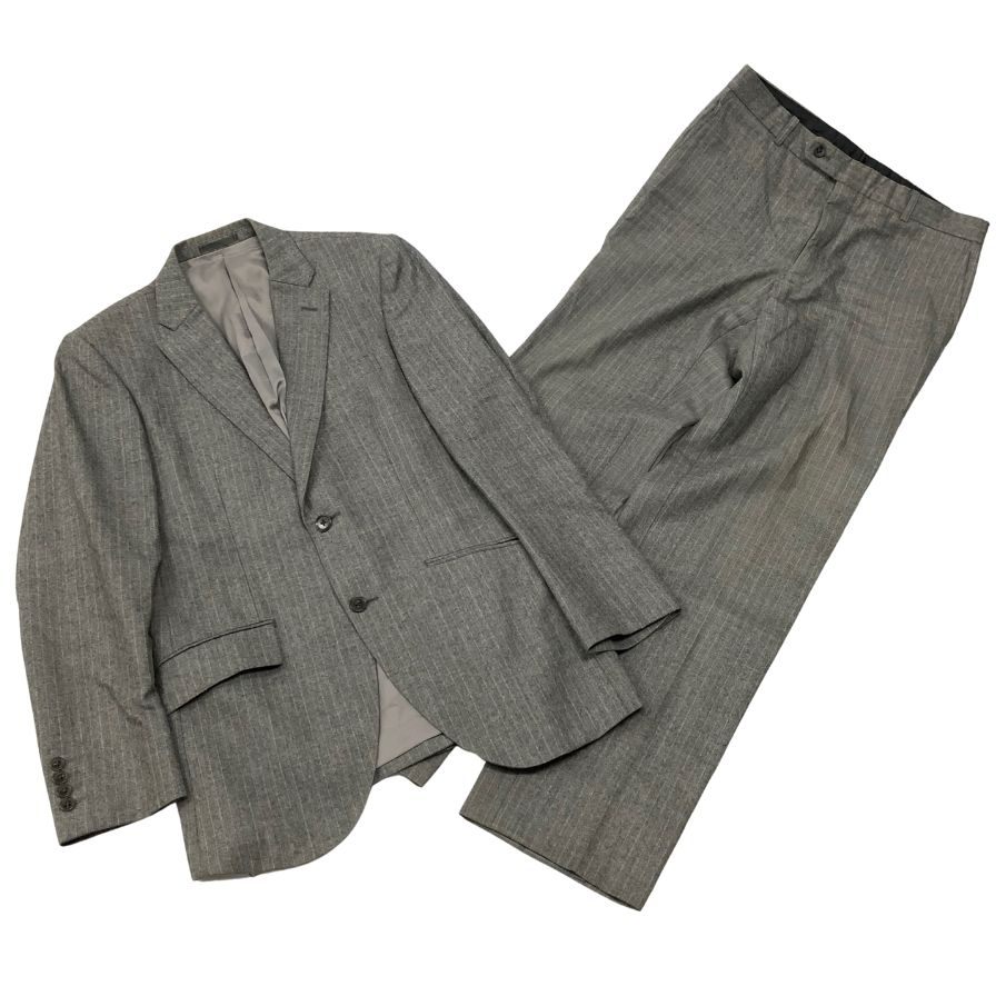 マーニドーロ スーツ セットアップ 2B ストライプ ウール グレー メンズ サイズA5 MANIDORO【AFA24】【中古】
