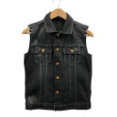 ジルサンダー デニムベスト レザーパッチ メンズ サイズM JIL SANDER【AFB12】【中古】