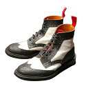 トリッカーズ レザーシューズ カントリーブーツ M2508 パターンオーダー 白赤黒 カーフスエードコンビ サイズ UK6.5 Tricker’s ブーツ 約2...