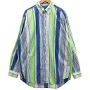 ラルフローレン チェックシャツ ボタンダウン パープル系 メンズ サイズL RALPH LAUREN【LA】【中古】