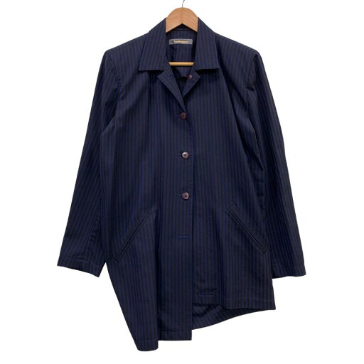 イッセイミヤケ 80S 筆タグ 変形ジャケット ストライプ ネイビー系 メンズ サイズM ISSEY MIYAKE【AFB14】【中古】 イッセイミヤケ 80S 筆タグ 変形ジャケット ストライプ ネイビー系 メンズ サイズM ISSEY MIYAKE【AFB14】【中古】