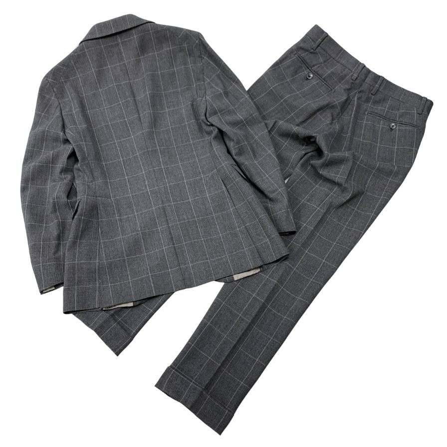 タリアトーレ スーツ 2SMC22B01 チェック柄 ウール グレー系 メンズ サイズ42R TAGLIATORE【AFB18】【中古】