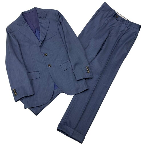 ストラスブル スーツ セットアップ ウール 55062 ブルー サイズ42 メンズ STRASBURGO【AFB38】【中古】 ストラスブル スーツ セットアップ ウール 55062 ブルー サイズ42 メンズ STRASBURGO【AFB38】【中古】