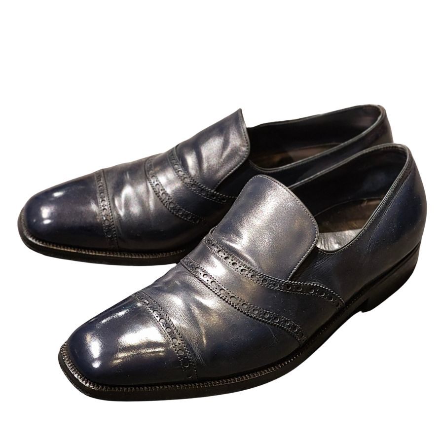 フォスター&サン レザーシューズ ローファー ネイビー メンズ サイズUK7.5相当 Foster&Son ローファー 約26.0cm【LA】【中古】