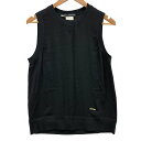ディースクエアードノースリーブトップス タンクトップ シルク100% レディース サイズ42 ブラック Dsquared2【AFB12】【中古】