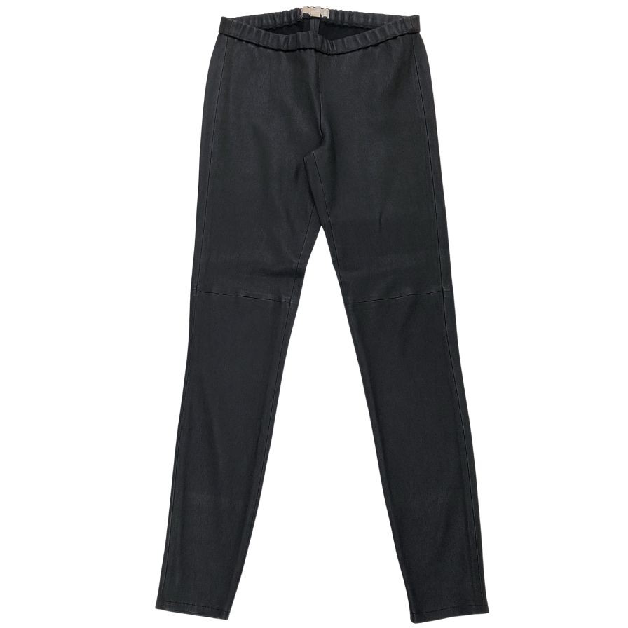 マイケルコース レザー スキニー パンツ スパッツ 伸縮レザー レディース サイズ04 ブラック michael kors 【AFB25】【中古】