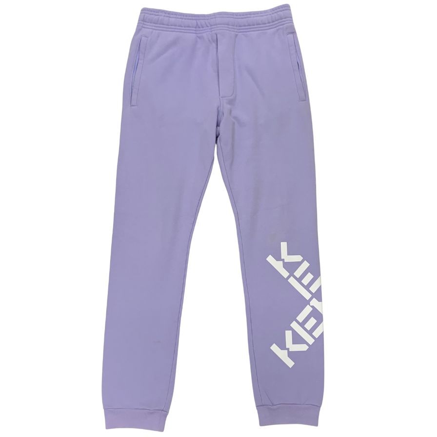 ケンゾー スウェットパンツ モノグラム デザイン ロゴ コットン 裾ゴム パイル パープル メンズ サイズS KENZO 【AFB27】【中古】