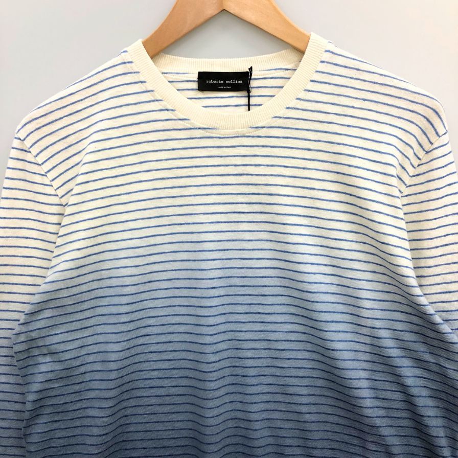 ロベルトコリーナ クルーネックロングTシャツ ブルーグラデ メンズ 48サイズ Roberto Collina【AFB48】【中古】