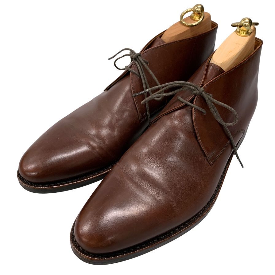 ジャランスリワヤ チャッカブーツ レザー プレーントゥ カーフ 98322 バーガンディ メンズ サイズ9 JALAN SRIWIJAYA 約27.5cm【AFC36】【中古】