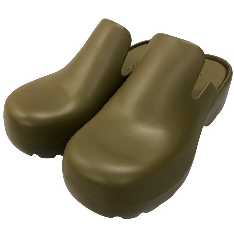 ボッテガヴェネタ サンダル フラッシュ スリッパ ラバー グリーン系 メンズ サイズ41 BOTTEGA VENETA 約26.5cm【AFD9】【中古】