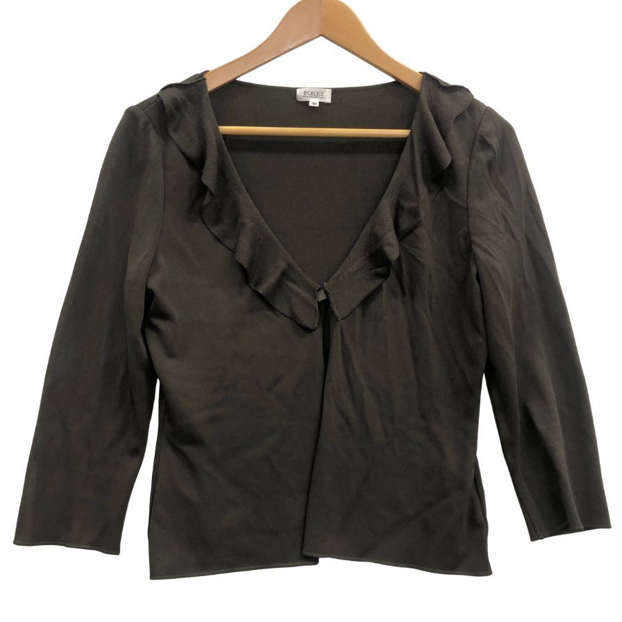 フォクシーブティック ボレロカーディガン ダークブラウン サイズ40 23544-ANMA141-2 FOXEY BOUTIQUE【AFB11】【中古】