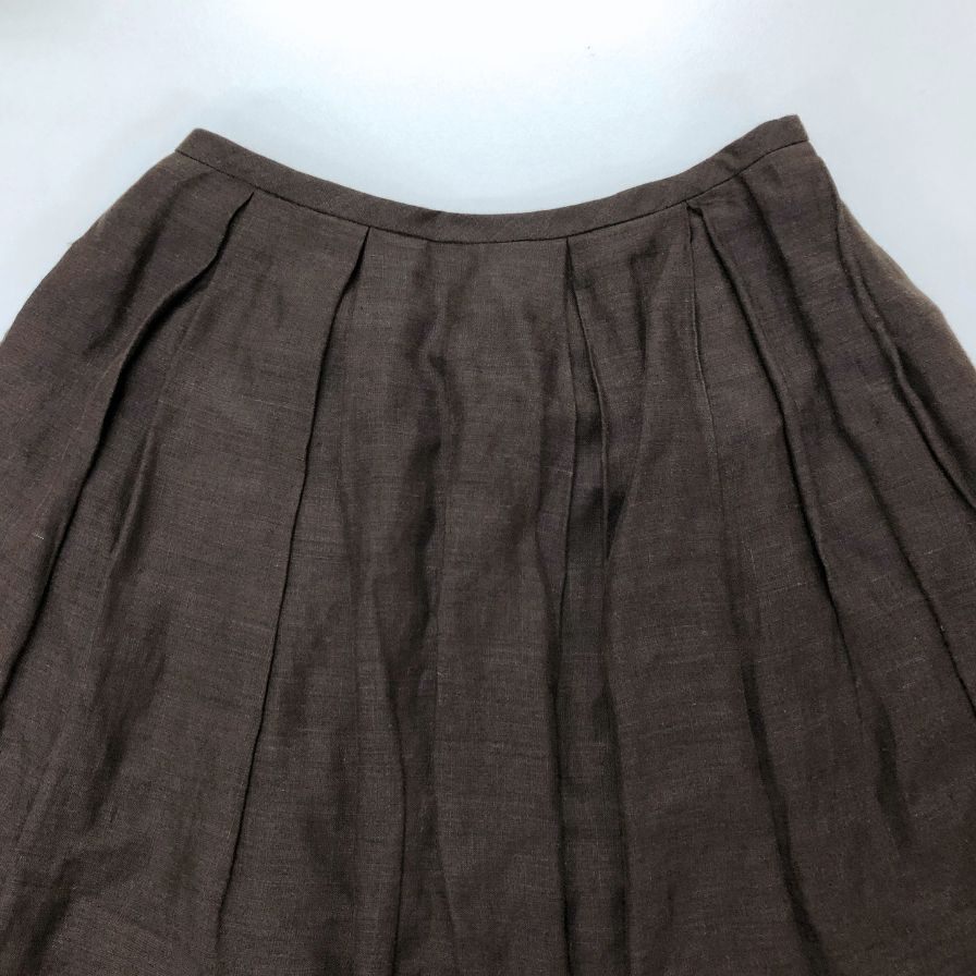 フォクシーブティック スカート 麻 ダークオリーブ サイズ40 20379-SSAG34 FOXEY BOUTIQUE【AFB28】【中古】