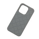 ボッテガヴェネタ iPhoneケース iPhone15Pro ラバー イントレチャート グレー系 BOTTEGA VENETA【AFI27】【中古】