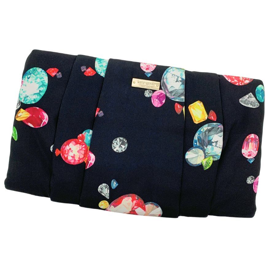 ケイトスペード クラッチバッグ 宝石 総柄 デザイン セカンド 手持ち ブラック Kate spade【AFE10】【中古】(4)
