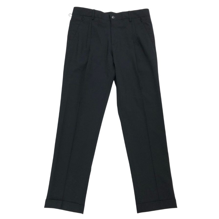 Rakuten - ブリリア スラックスパンツ ウール ストレッチ テーパード 2タック ブラック メンズ サイズ46 BRIGLIA 【AFB41】【中古】