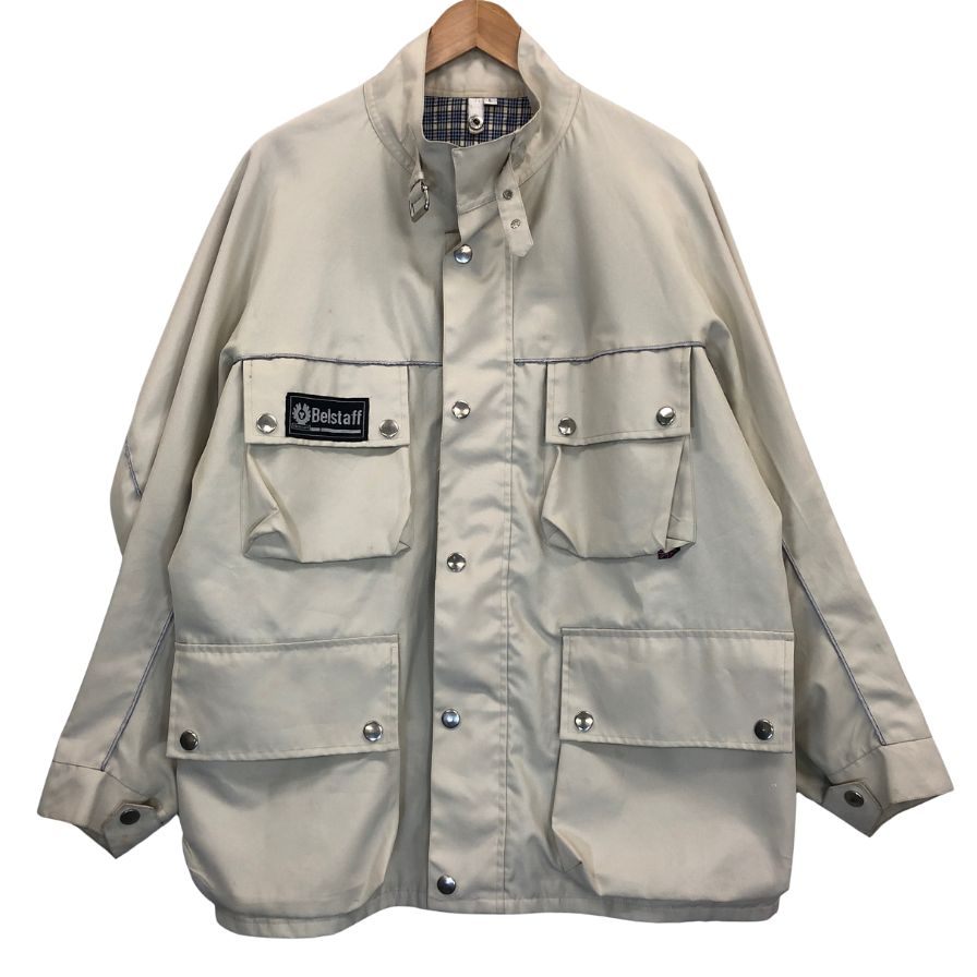 ベルスタッフ モーターサイクルジャケット ナイロン ベージュ メンズ サイズL Belstaff【AFB1】【中古】