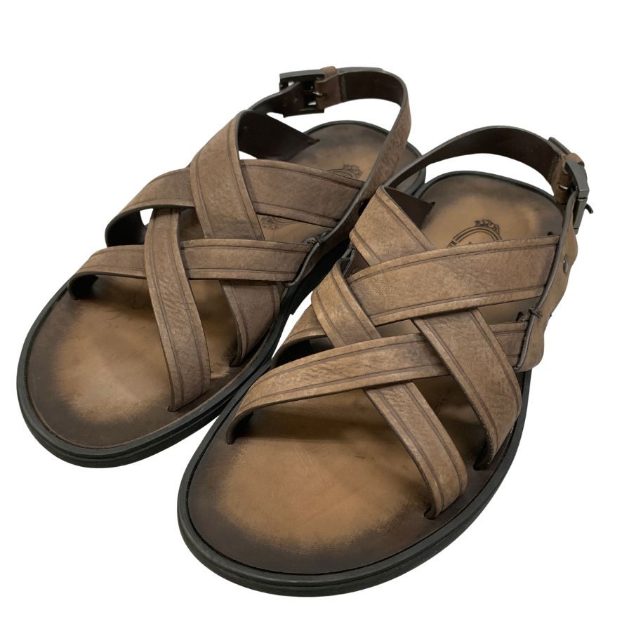 トッズ レザーサンダル ストラップ メンズ ブラウン サイズ5 TODS 約24.0cm【AFC1】【中古】